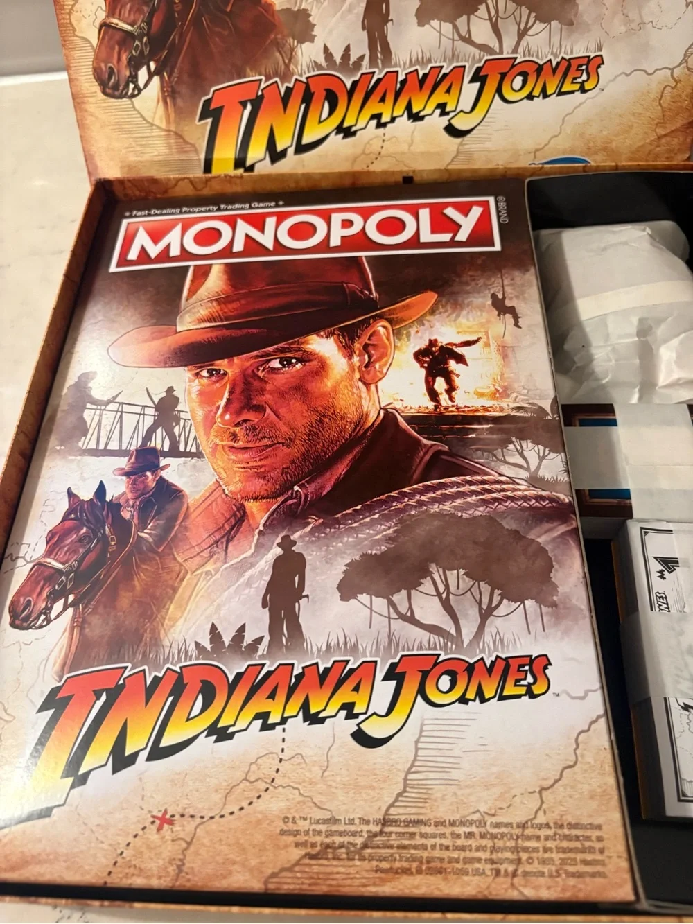 2023 Hasbro Gaming Monopoly Indiana Jones Board Game Open Box BOARD GAME
